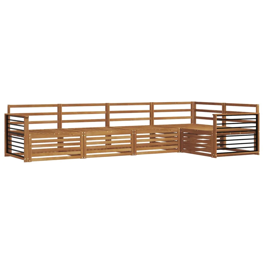 Ensemble de canapés d'extérieur 5 pcs Naturel - 2