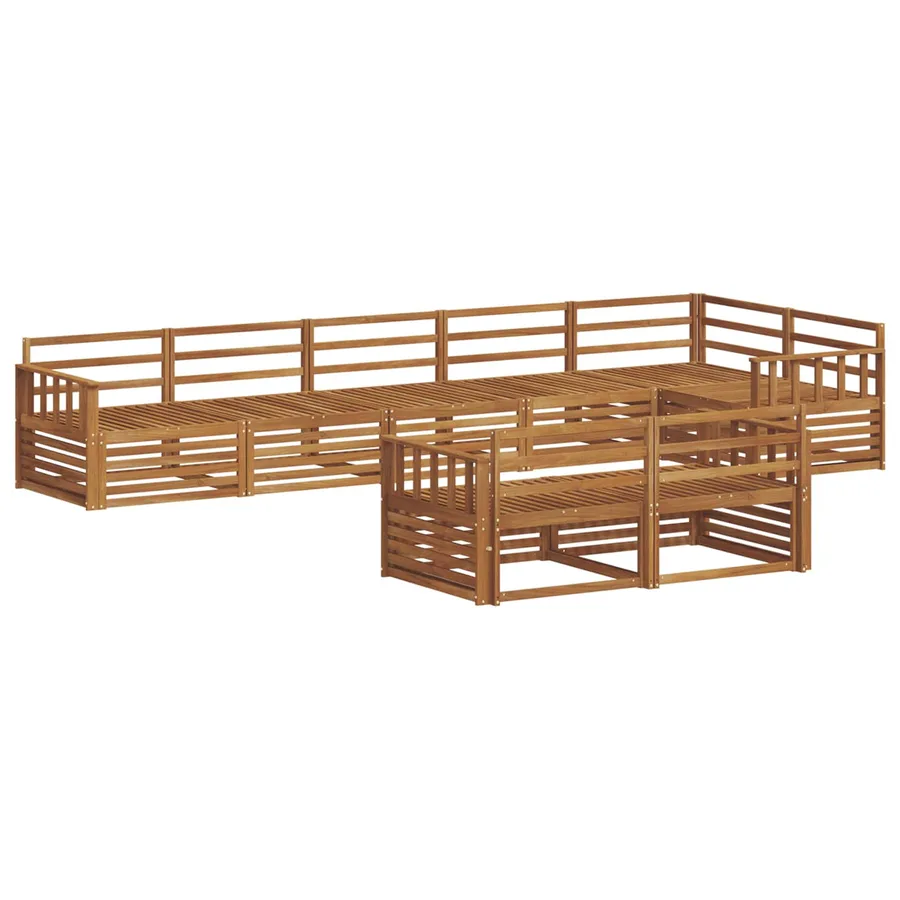 Ensemble de canapés d'extérieur 8 pcs Naturel - 2