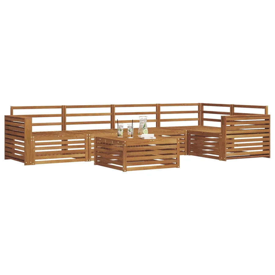 Ensemble de canapés d'extérieur 6 pcs Naturel - 3