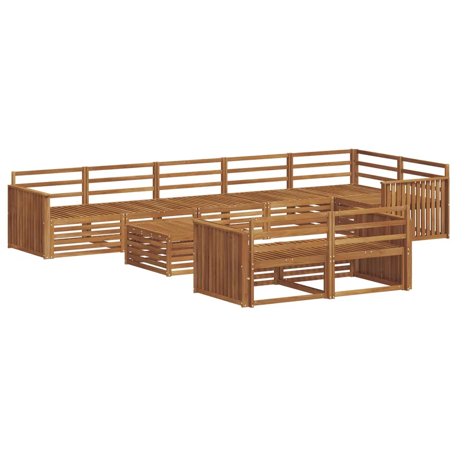 Ensemble de canapés d'extérieur 9 pcs Naturel - 2