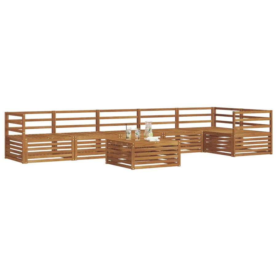 Ensemble de canapés d'extérieur 7 pcs Naturel - 3