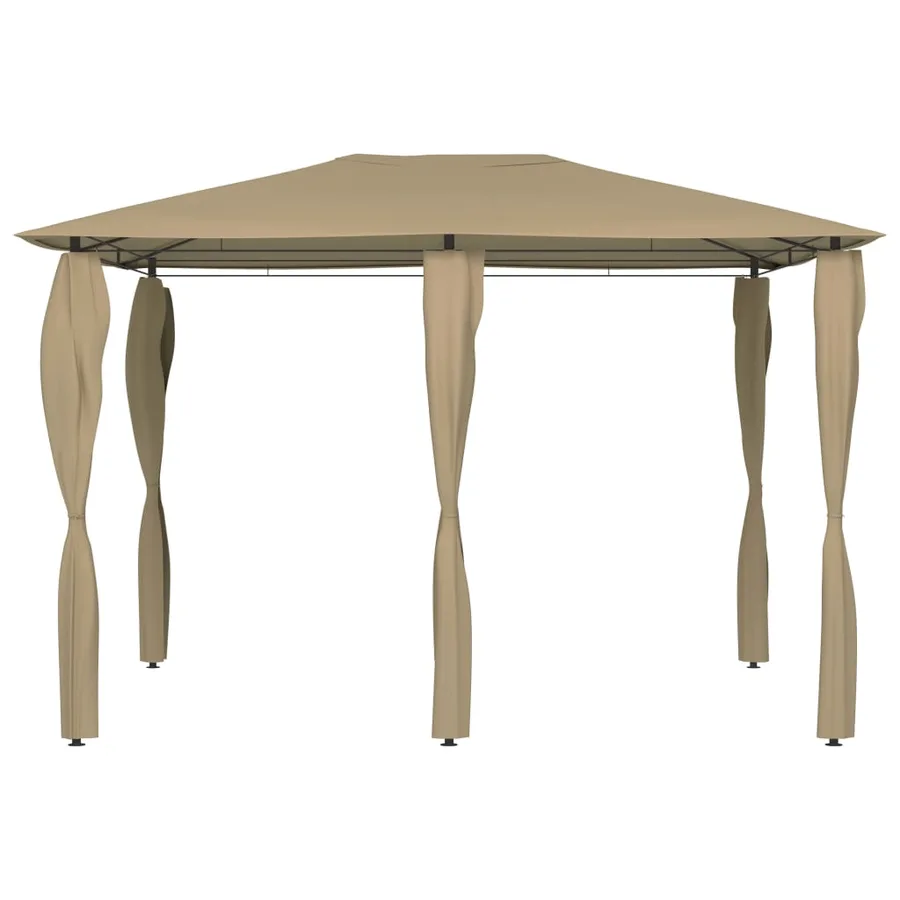 Belvédère avec revêtement de poteaux 3x4x2,6 m Taupe 160 g/m² - 2
