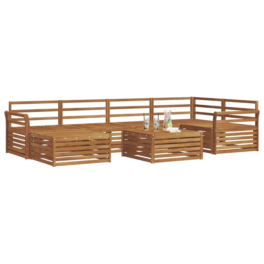 Ensemble de canapés d'extérieur 7 pcs Naturel - 3