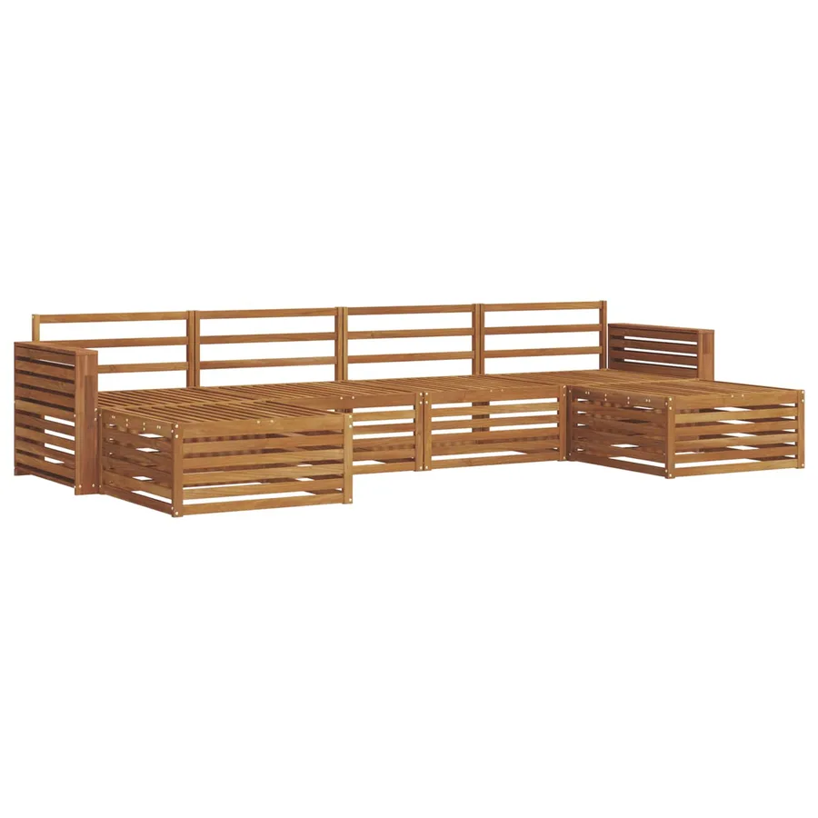 Ensembles de canapés 6 pcs Naturel Bois d'Acacia Massif - 2