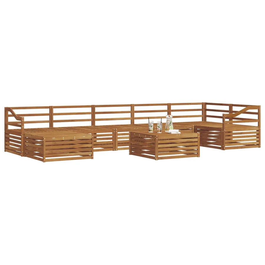 Ensemble de canapés d'extérieur 8 pcs Naturel - 3