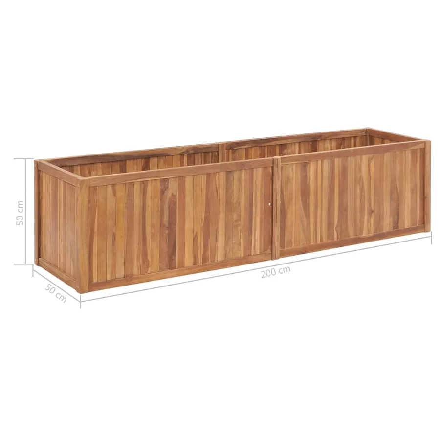 Lit surélevé de jardin 200x50x50 cm Bois de teck solide - 6