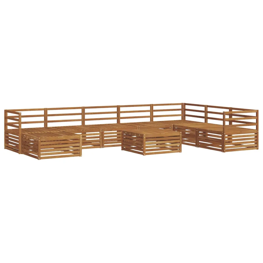 Ensemble de canapés d'extérieur 9 pcs Naturel - 2
