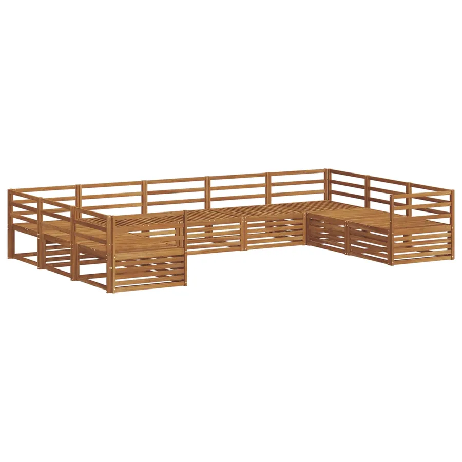 Ensemble de canapés d'extérieur 9 pcs Naturel - 2