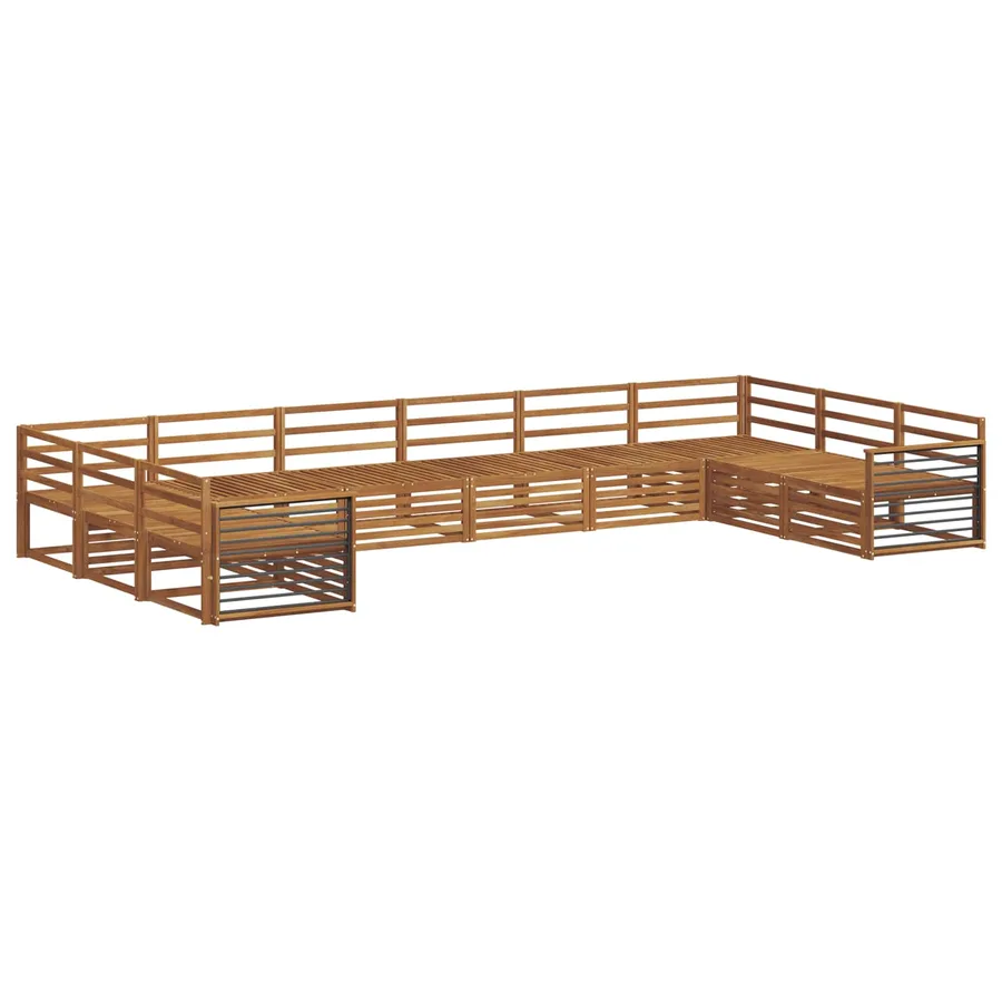 Ensembles de canapés 10 pcs Naturel Bois d'Acacia Massif - 2