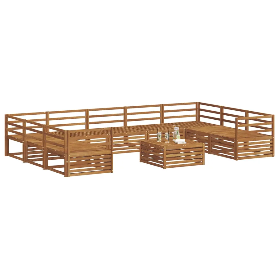 Ensemble de canapés d'extérieur 10 pcs Naturel - 3