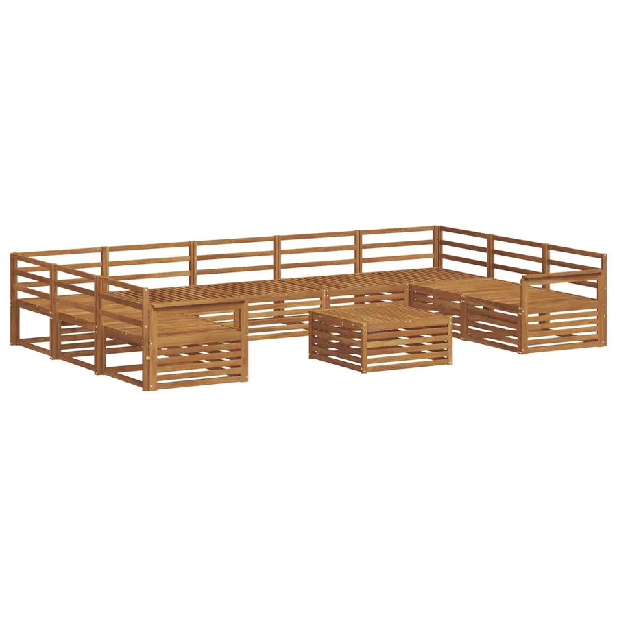 Ensemble de canapés d'extérieur 10 pcs Naturel - 2