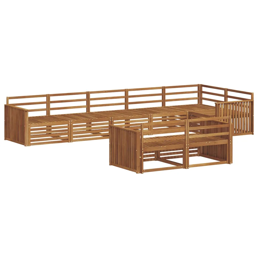 Ensemble de canapés d'extérieur 8 pcs Naturel - 2