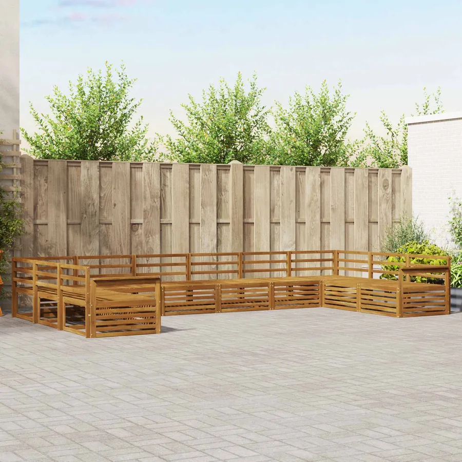 Ensembles de canapés 7 pc Naturel Bois d'Acacia Massif