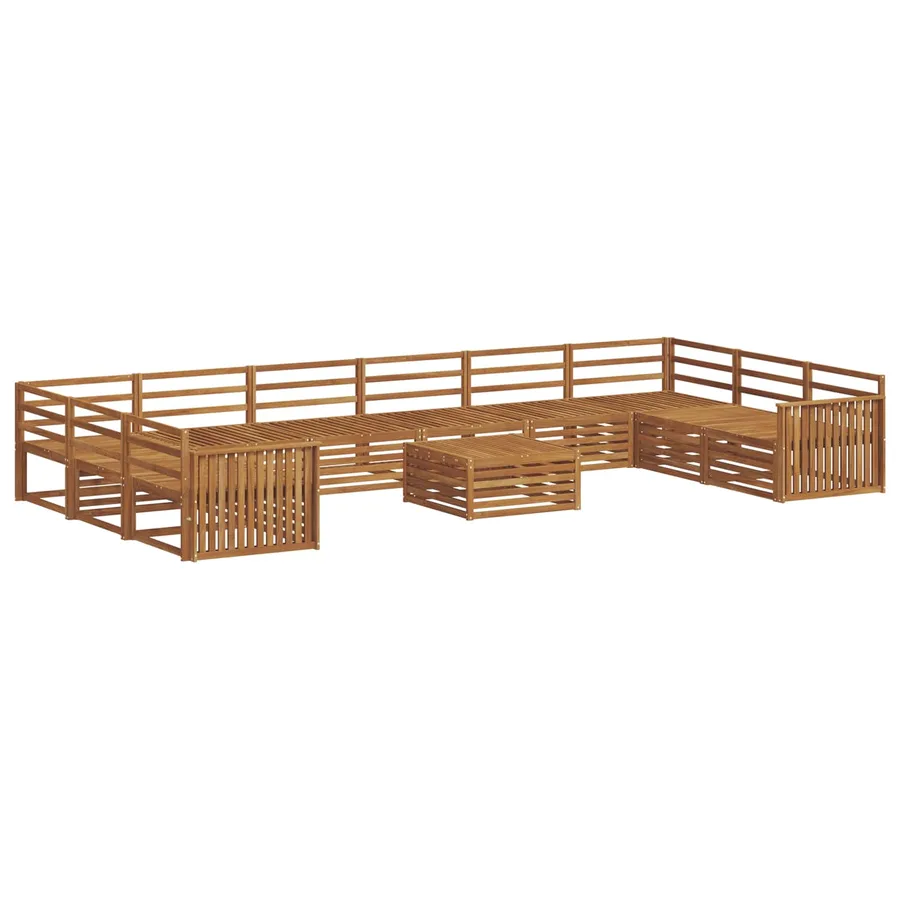 Ensembles de canapés 11 pcs Naturel Bois d'Acacia Massif - 2