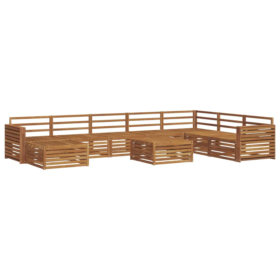 Ensemble de canapés d'extérieur 9 pcs Naturel - 2