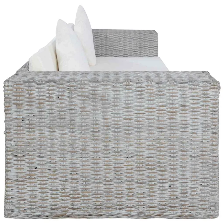 Ensemble de canapés 2 pcs avec coussins Gris Rotin naturel - 10