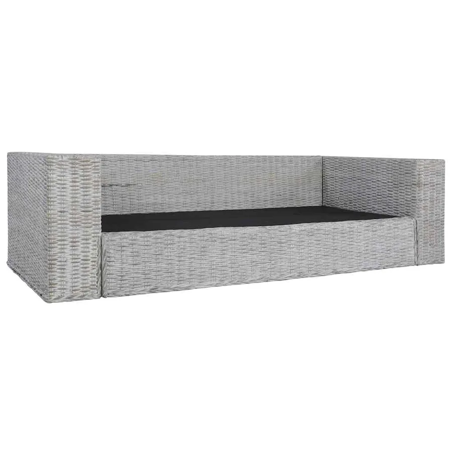 Ensemble de canapés 2 pcs avec coussins Gris Rotin naturel - 11