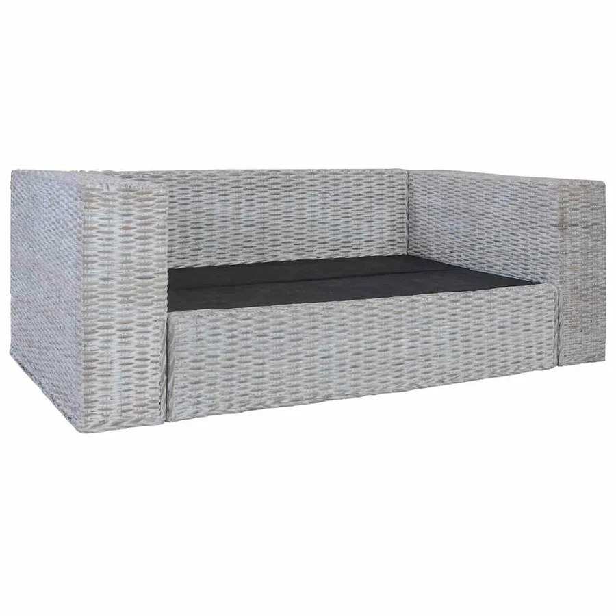 Ensemble de canapés 2 pcs avec coussins Gris Rotin naturel - 6
