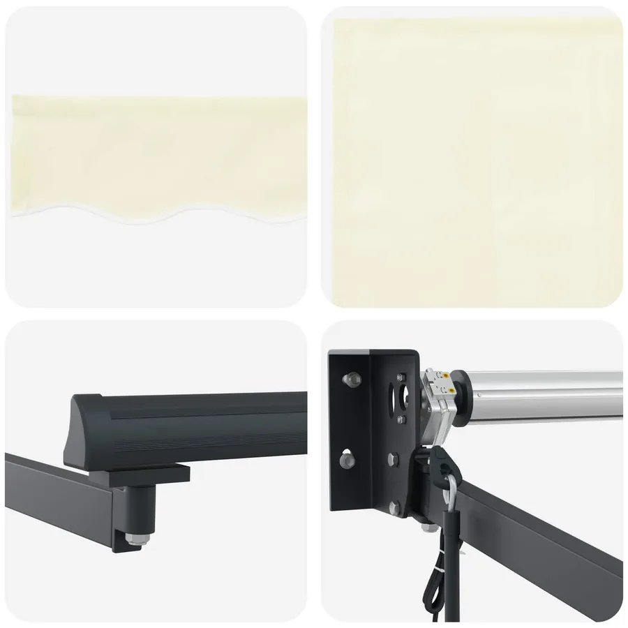 Auvent rétractable Crème 2,5 x 2 m Polyester et métal - 7
