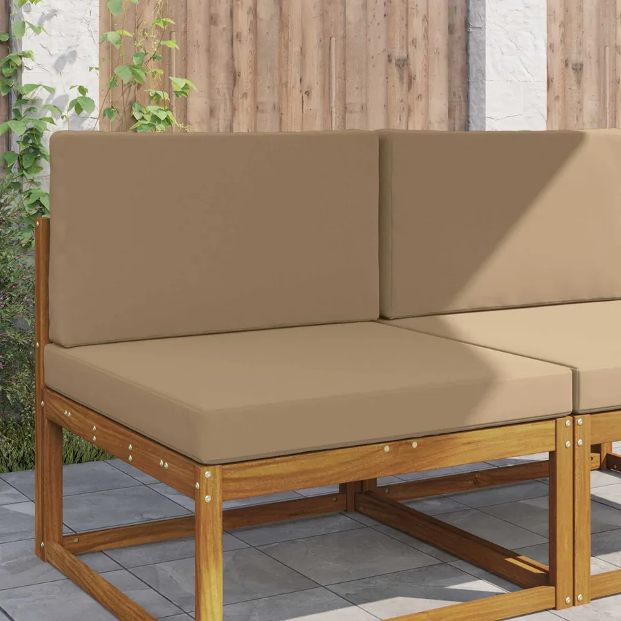 Coussin de canapé d'extérieur 2 pcs Taupe Polyester