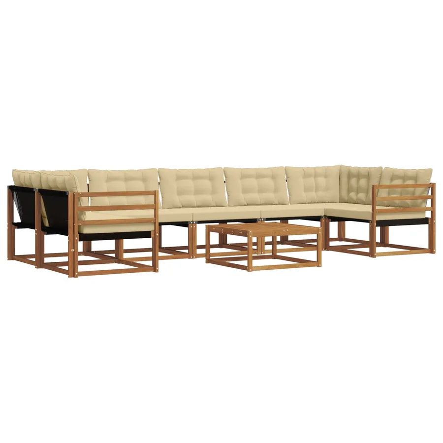 Ensemble de canapés d'extérieur 8 pcs Naturel et Beige - 2