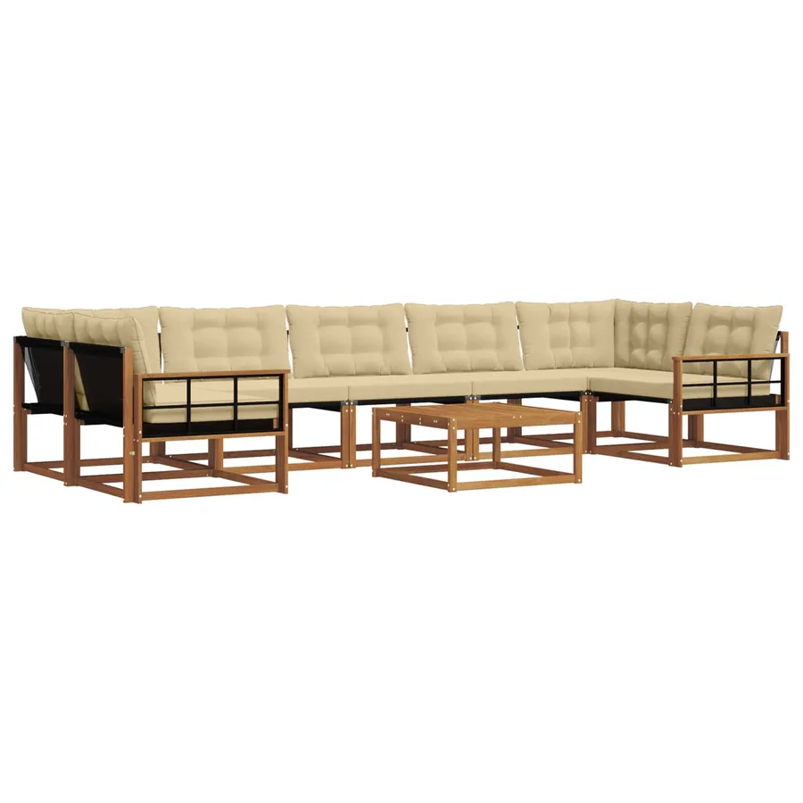 Ensemble de canapés d'extérieur 8 pcs Naturel et Beige - 2