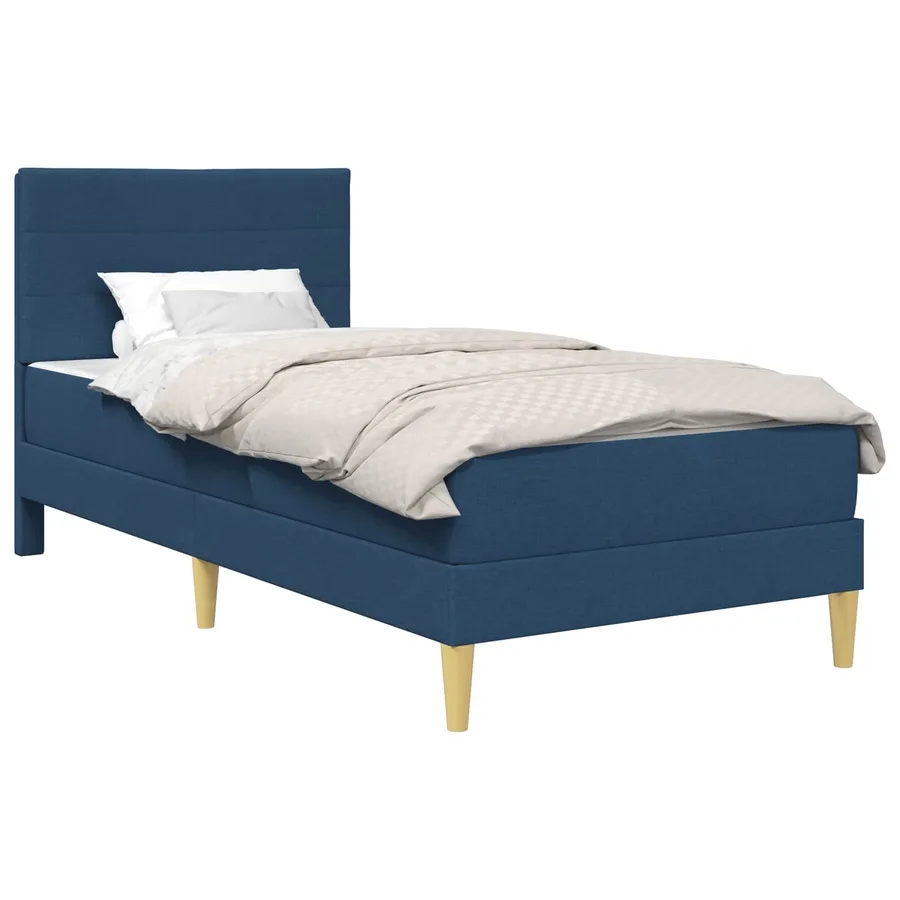 Cadre de lit Bleu 80 x 200 cm Polyester - 2