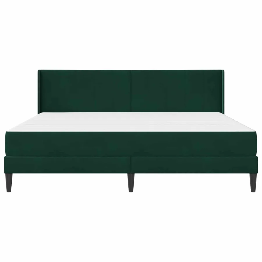 Cadre de lit avec matelas Vert foncé 200 x 200 cm Velours - 6