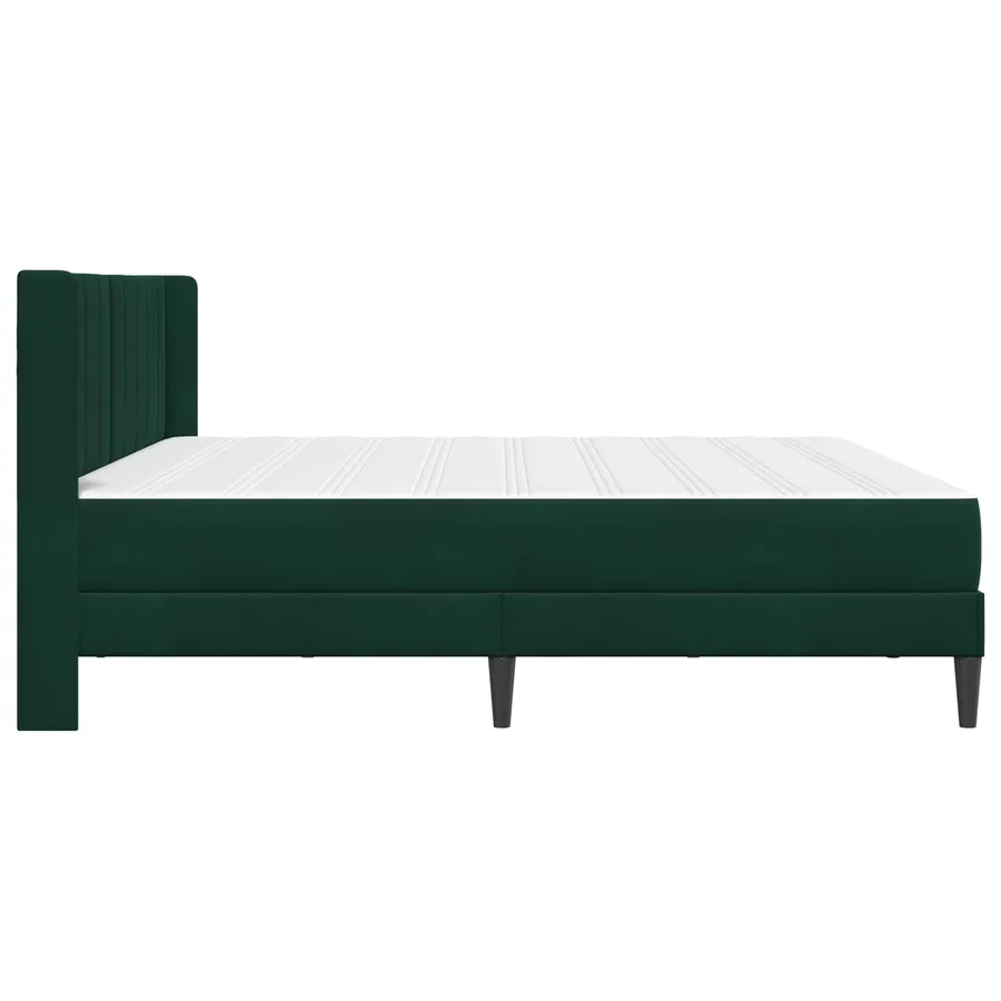 Cadre de lit avec matelas Vert foncé 200 x 200 cm Velours - 7