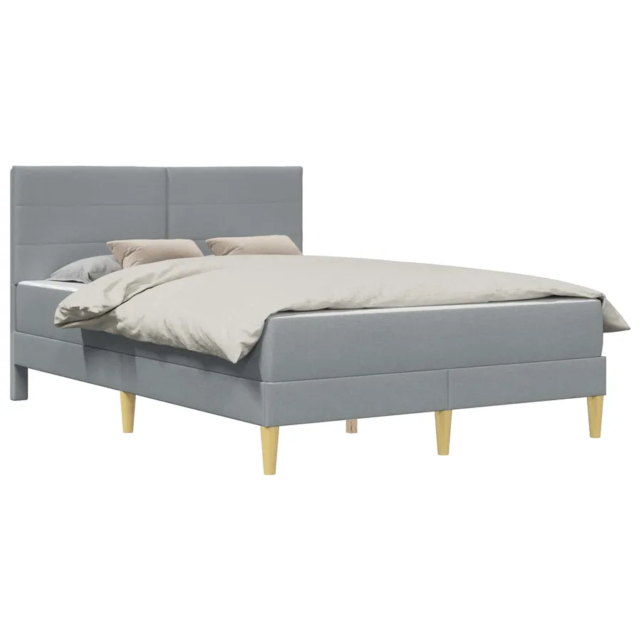 Cadre de lit Gris clair 140 x 190 cm Polyester - 2