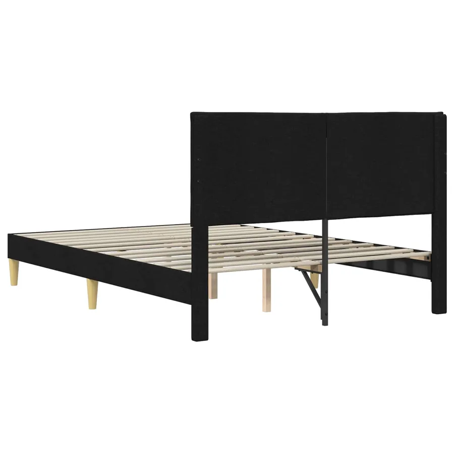 Cadre de lit avec tête de lit Noir 160 x 200 cm Tissu - 6