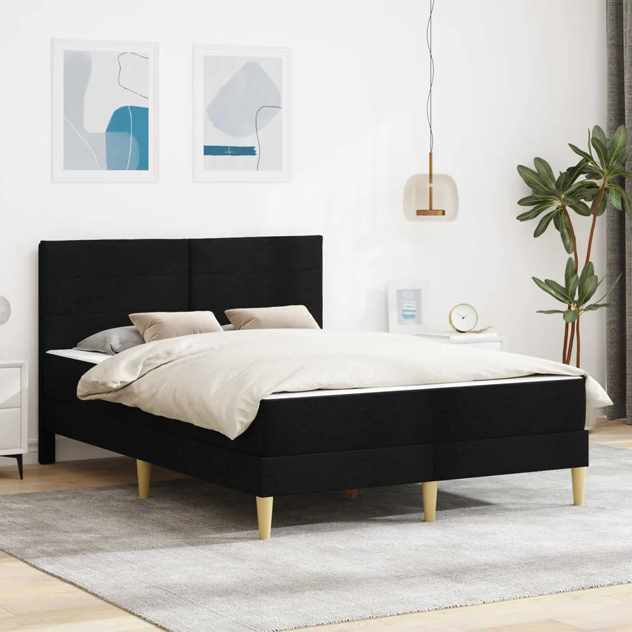 Cadre de lit Noir 140 x 190 cm Polyester