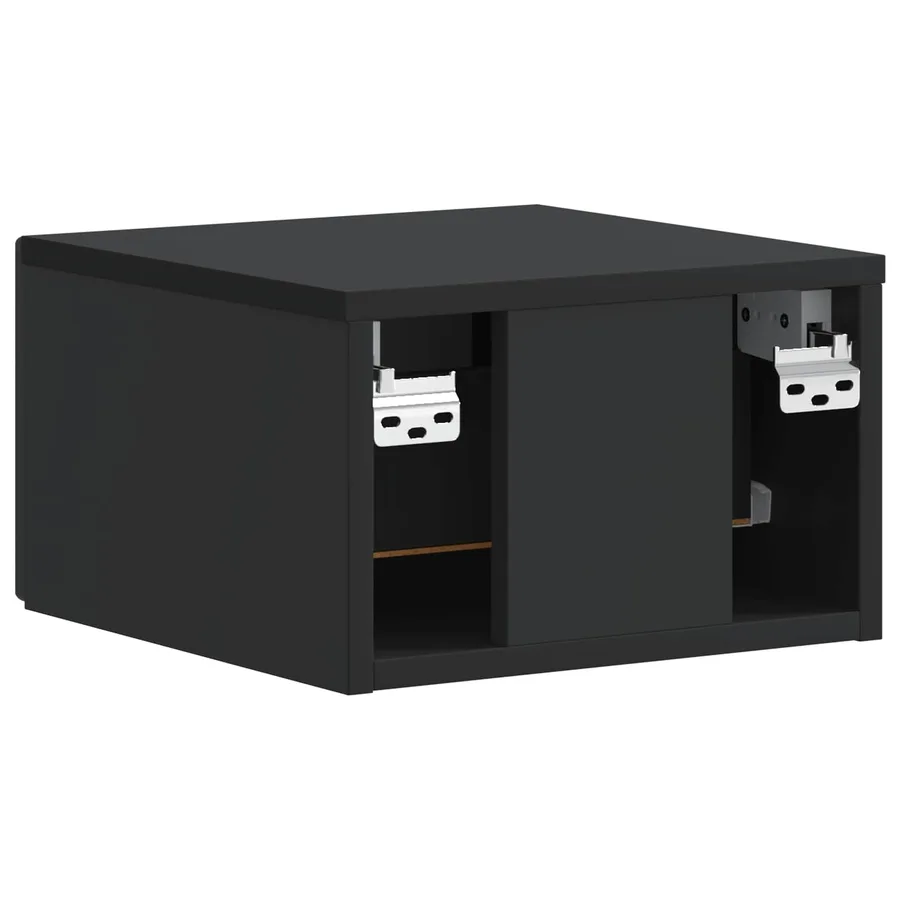 Cabinet de chevet mural avec tiroir Noir 33 x 34,5 x 20 cm - 7