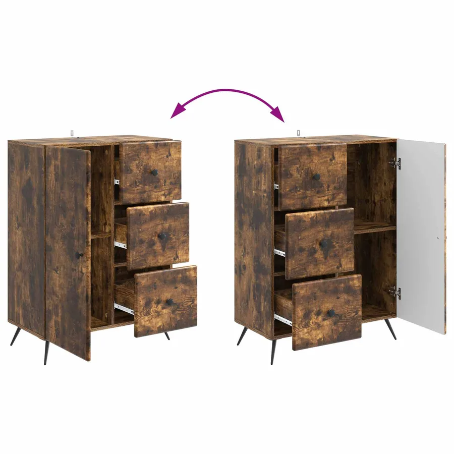 Buffet Chêne fumé 66 x 34,5 x 90 cm Bois d'ingénierie - 10