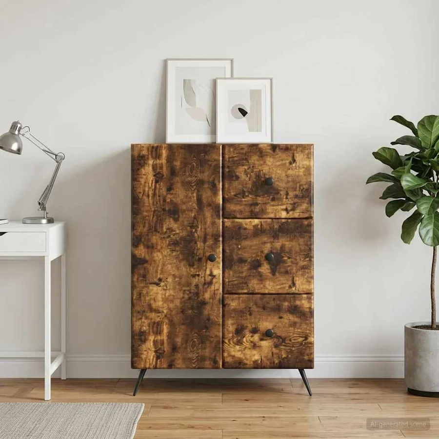 Buffet Chêne fumé 66 x 34,5 x 90 cm Bois d'ingénierie - 4