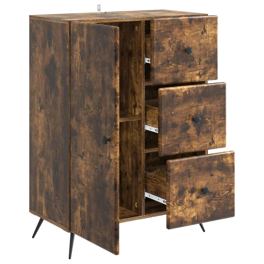 Buffet Chêne fumé 66 x 34,5 x 90 cm Bois d'ingénierie - 5