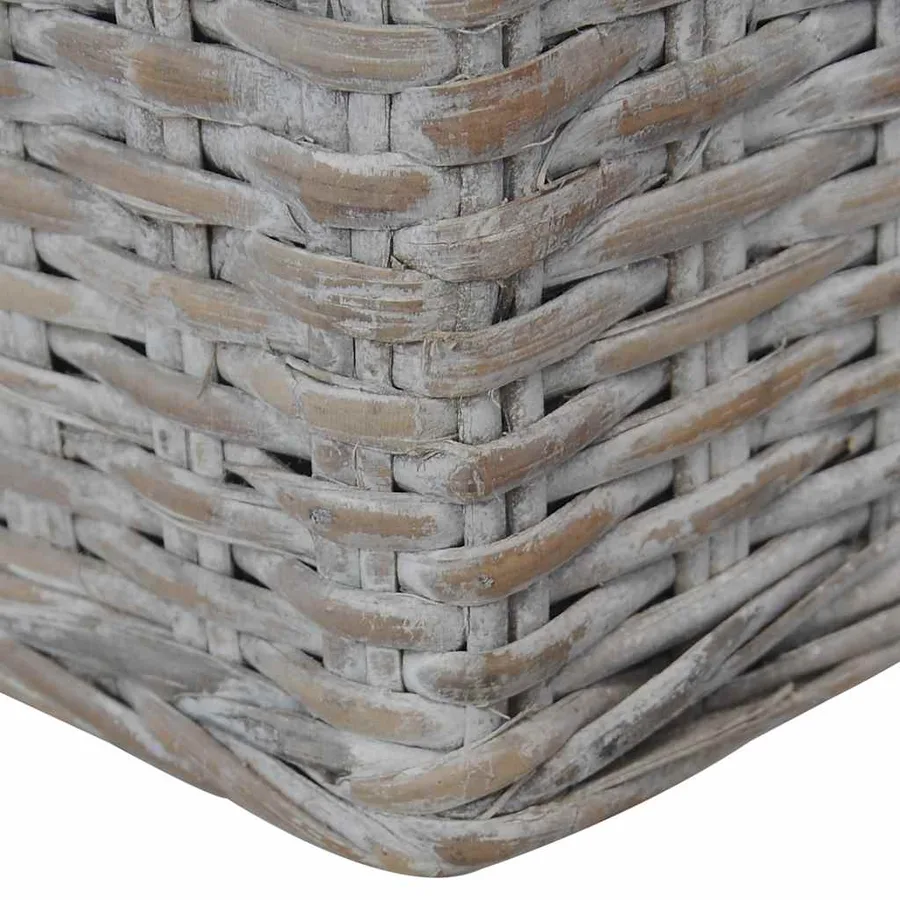 Canapé à 2 places avec coussins Gris Rotin naturel - 7