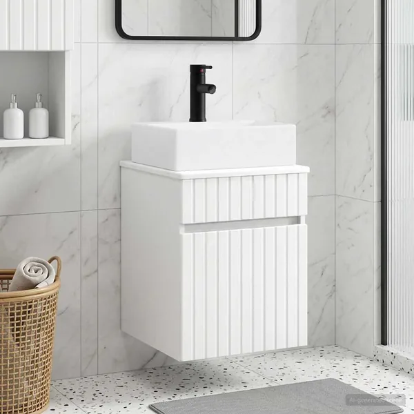 Meuble-sèche avec évier mural Blanc 39 x 41 x 62,5 cm