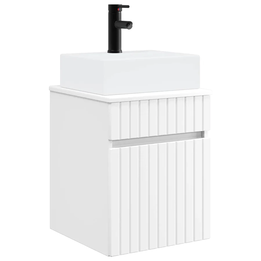 Meuble-sèche avec évier mural Blanc 39 x 41 x 62,5 cm - 2