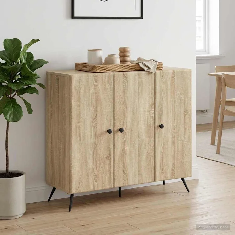 Buffet Chêne Sonoma 89 x 34,5 x 80 cm Bois d'ingénierie - 4