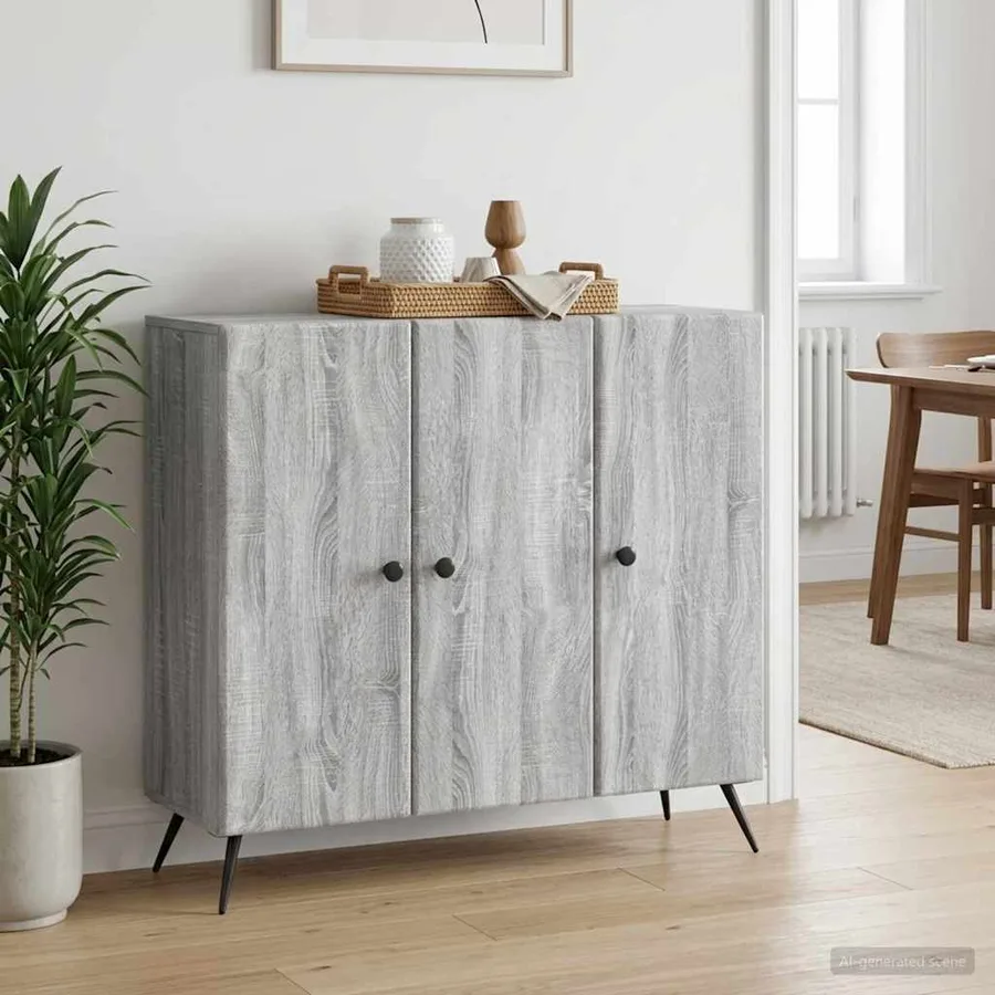 Buffet Sonoma gris 89 x 34,5 x 80 cm Bois d'ingénierie - 4