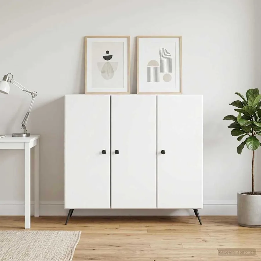 Buffet Blanc 89 x 34,5 x 80 cm Bois d'ingénierie