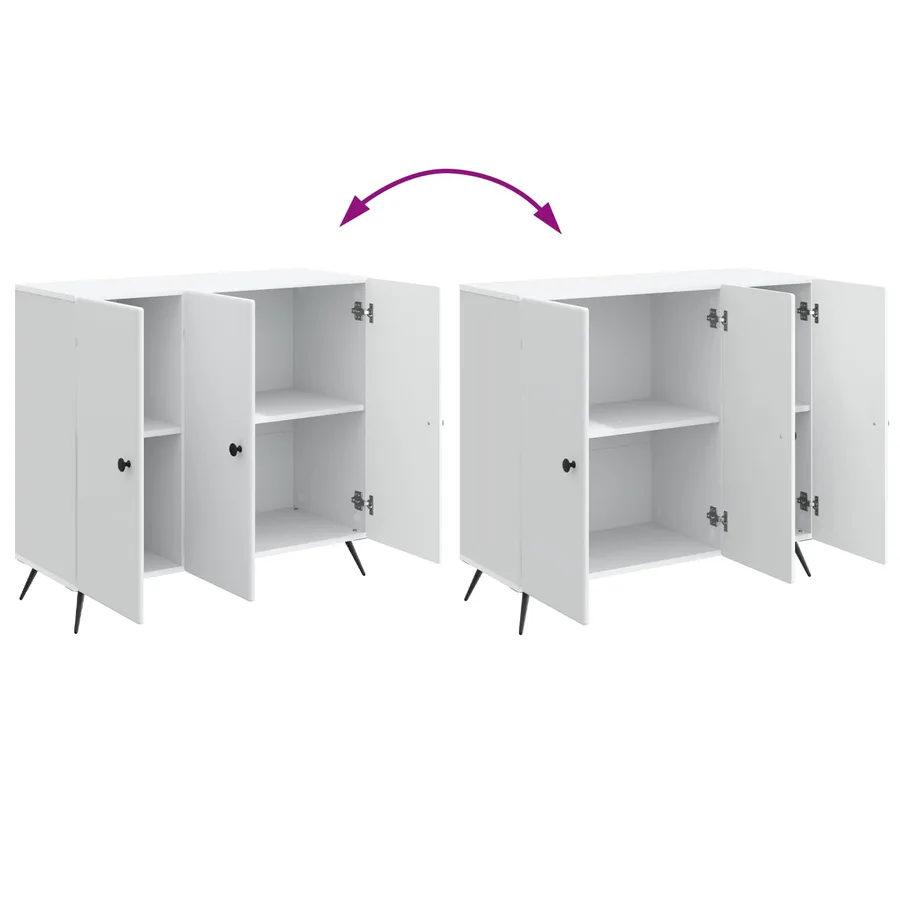 Buffet Blanc 89 x 34,5 x 80 cm Bois d'ingénierie - 11