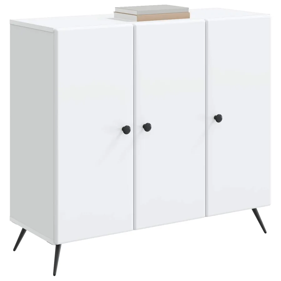 Buffet Blanc 89 x 34,5 x 80 cm Bois d'ingénierie - 3