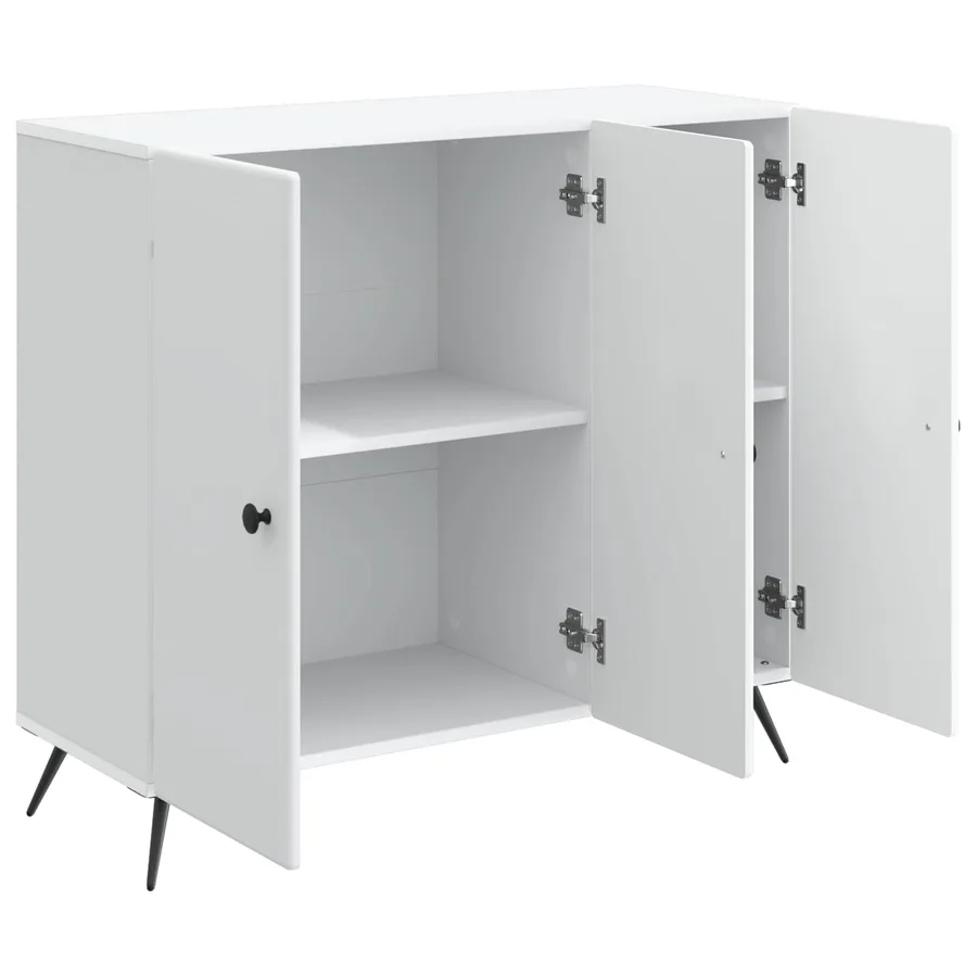 Buffet Blanc 89 x 34,5 x 80 cm Bois d'ingénierie - 5