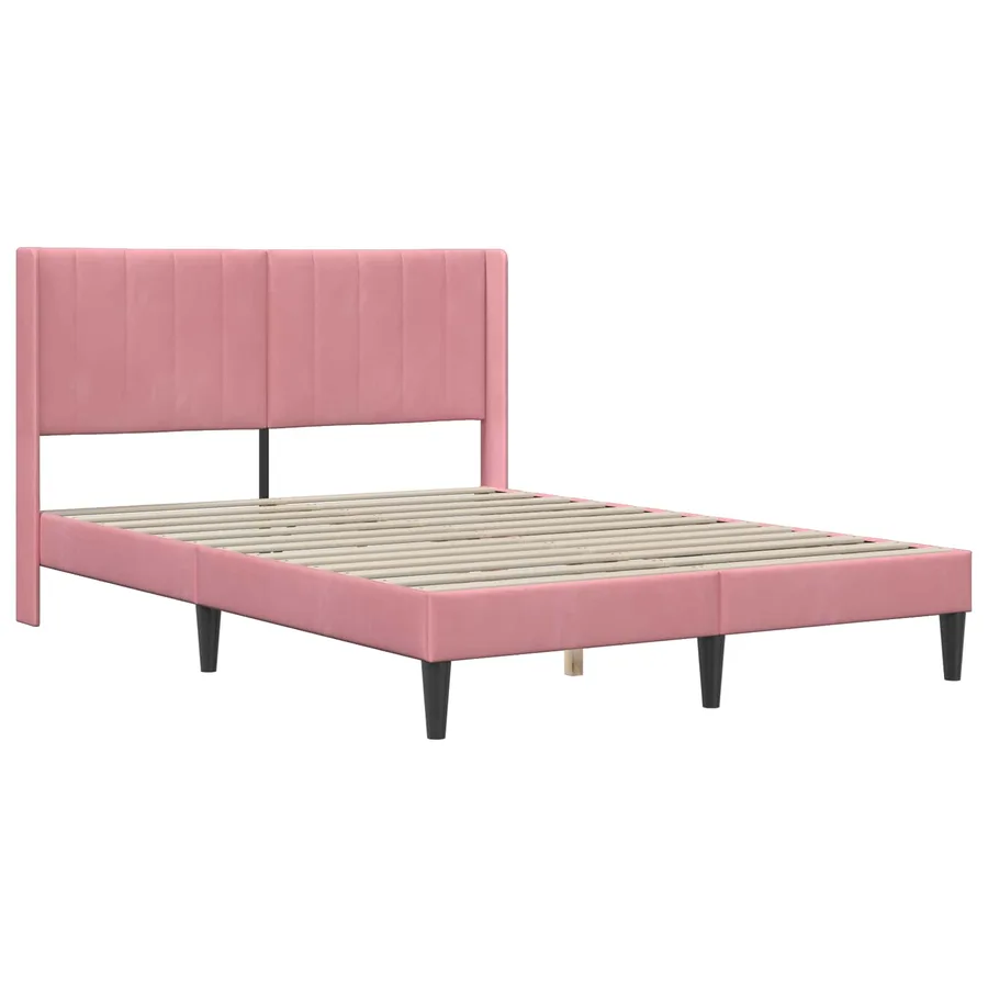 Cadre de lit avec matelas Rose 120 x 200 cm Velours - 4