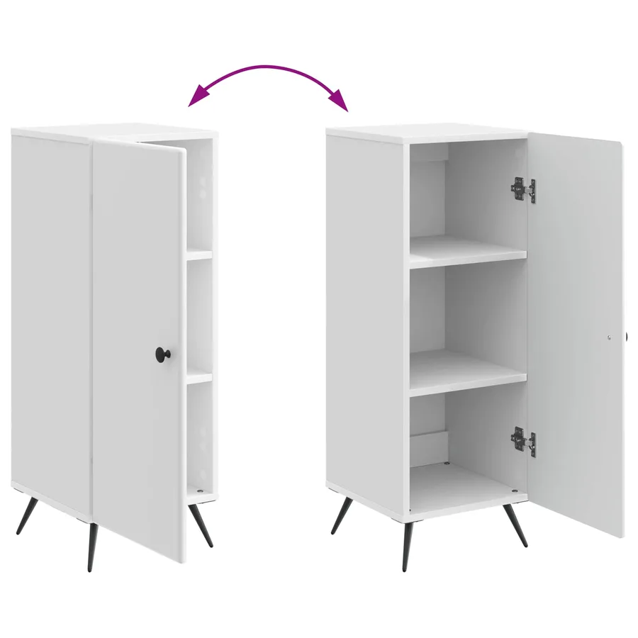 Buffet Blanc brillant 33 x 34,5 x 90 cm Bois d'ingénierie - 11