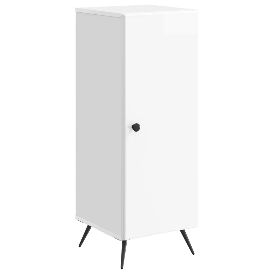 Buffet Blanc brillant 33 x 34,5 x 90 cm Bois d'ingénierie - 2