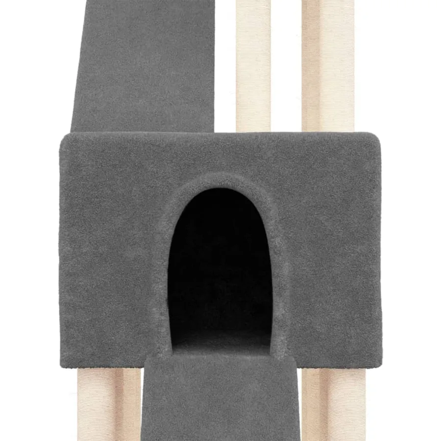Arbre à chat avec griffoirs en sisal Gris foncé 190 cm - 6