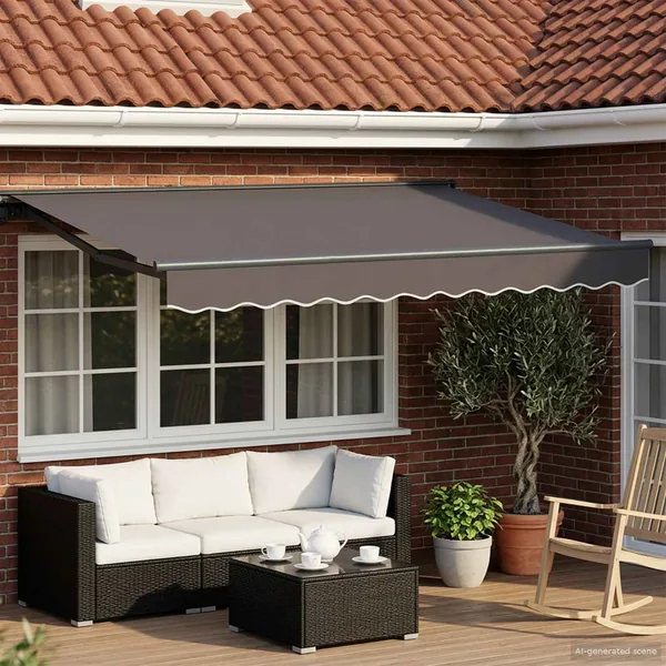 Auvent rétractable électrique Anthracite 3,5 x 2 m